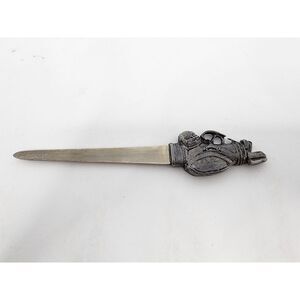 Golf Bag Mail Letter Opener Pewter‎ Metal Knife Vintage 1985